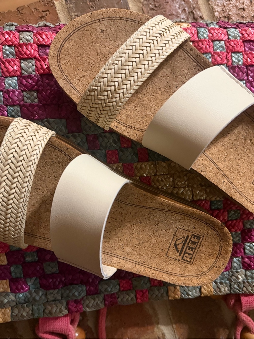 Reef Vintage White Double-Strap Slide Sandal - Picture 8 of 10